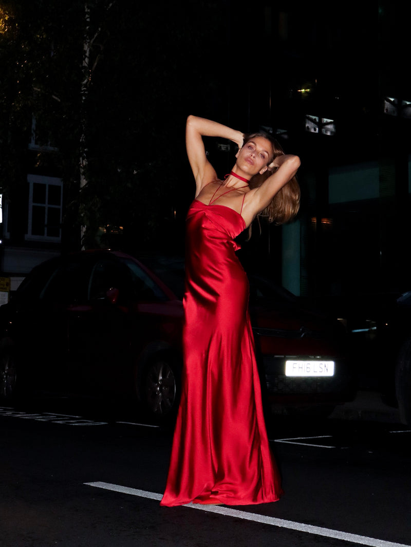 Satin silk long dress - J Phoenix London