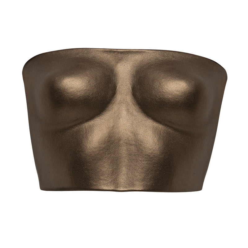 Bronze molded leather bra top - J Phoenix London