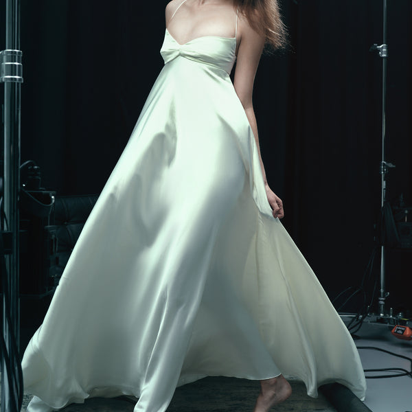 Ivory long silk dress - J Phoenix London