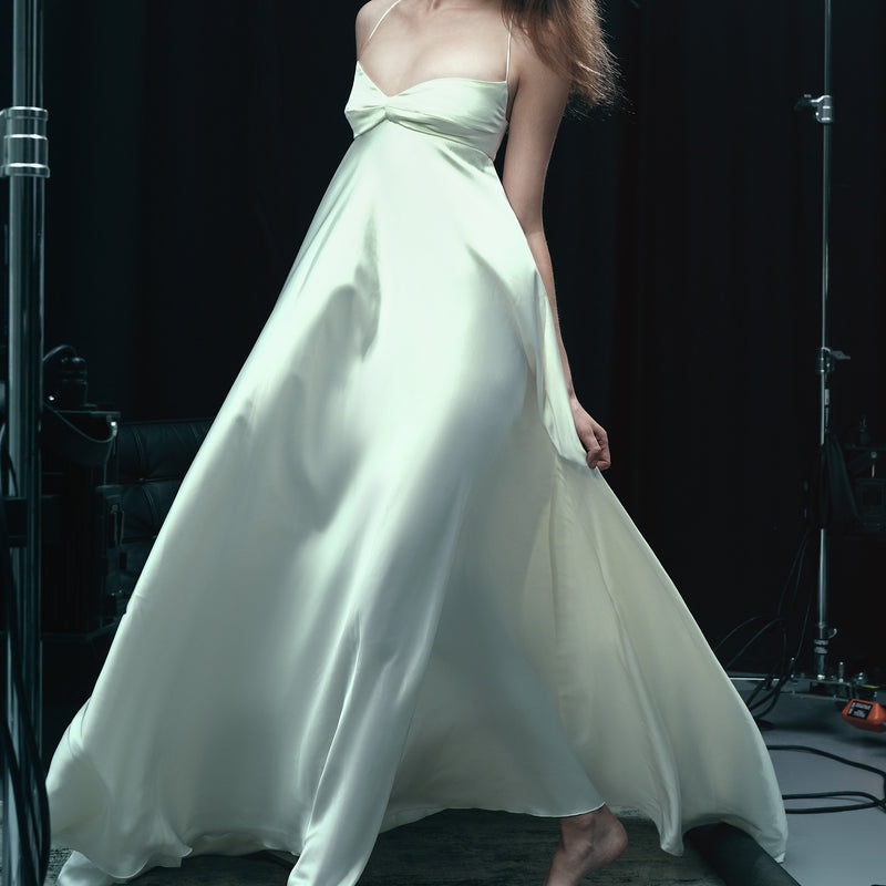 Ivory long silk dress - J Phoenix London