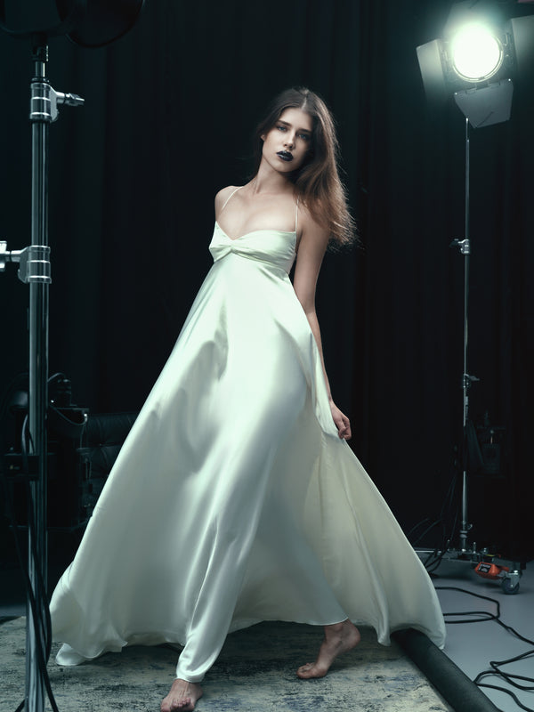 Ivory long silk dress - J Phoenix London